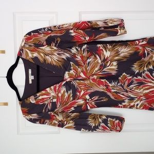 Boden floral swing dress, 3/4 sleeve